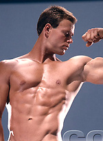 Hot muscle hunk Kirk Evans shows cock by Colt Studio