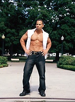 Victor Lucca poses outdoors and in a bed by Mark Wolff