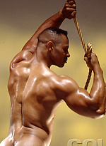 Hot bodybuilder Mitchell Rabida posing naked by Colt Studio