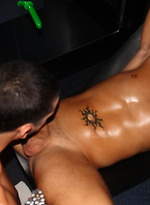 Straight guy gets in the middle of a crazy gay orgy by Bath House Bait