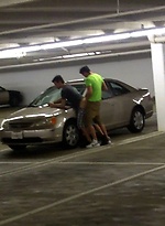 Parking garage anal fuck by Gay Violations
