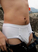 Cute Japanese guy gets naked on the beach by Japan Boyz
