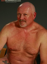Bald daddy Stweart Scot jerking off dick by Hot Older Male