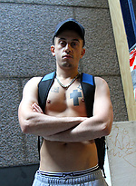 Stripping Naked in the City with French Stud Mickael David by Bentley Race