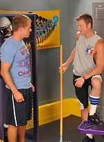 Three muscle guys fucking in a locker room by Nextdoor Buddies