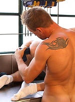 Testing bench. Threee muscle guys fuck by UKNakedmen