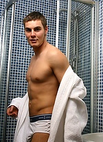 Dan posing in a shower by UKNakedmen
