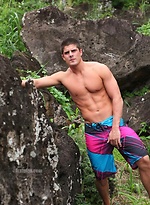 Muscle jock posing naked by Frat Men