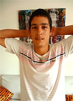 Hot uncut latin boy Javier jacking off by Miami Boyz