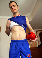 Aussie boy Brent Tyler strips of of his Footy Gear by Bentley Race