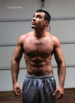 Hot muscled boy Otto shows his rod by Frat Men