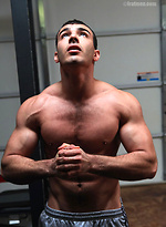 Hot muscled boy Otto shows his rod by Frat Men