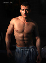 Hot muscled boy Otto shows his rod by Frat Men