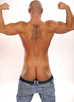 Bald muscle man naked by William Higgins