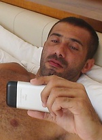 Latin hairy hunk Julius Cesare jacking off his uncut cock by Alpha Male Fuckers