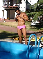 Leandro Silver jacking off outdoors by Alpha Male Fuckers