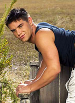 Guy Parker posing naked outdoors by Colt Studio