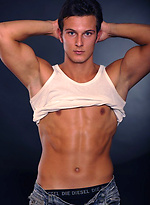 Hot brunette stud posing naked and shows his butt by William Higgins