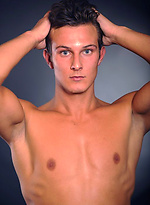 Hot brunette stud posing naked and shows his butt by William Higgins