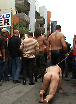 Public abused and gangbanged by Bound in Public