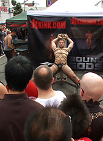 Public abused and gangbanged by Bound in Public