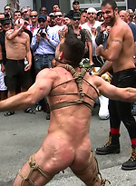 Public abused and gangbanged by Bound in Public