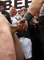 Public abused and gangbanged by Bound in Public