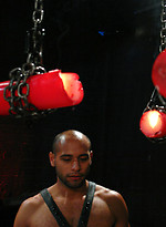 Muscle boy endures wax torment, electricity and a headless fuck by his dom Leo Forte. by Bound Gods With Leo Forte