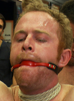 Hot Gym Trainer Gets Tied up and Gang Fucked in a Porn Store. by Bound in Public
