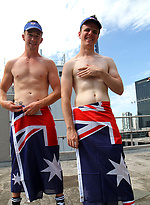 Aussie boys Ryan and Brent naked on the roof by Bentley Race