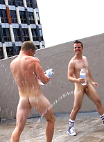 Aussie boys Ryan and Brent naked on the roof by Bentley Race