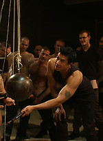 Adam Knox gets used and cum all over his face from a crowd of horny men. by Bound Gods With Adam Knox
