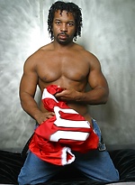 Hot muscled ebony stud Ramses stripping by Black Stud Society