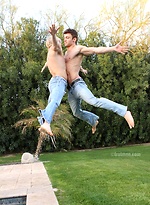 Calvin and Jayden posing naked by Frat Men
