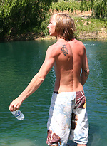 Skyler posing naked outdoors by Nextdoor Male