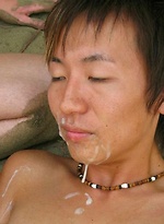 3 hot studs with huge big cocks and massive cum shoot their loads all over a sweet boy\\\\\\\'s eager face. by BoyKakke