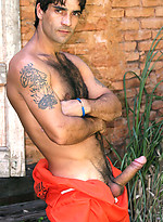 Miguel Torres posing naked outdoors by Brazilian Studz