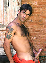 Miguel Torres posing naked outdoors by Brazilian Studz