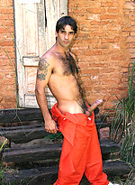 Miguel Torres posing naked outdoors by Brazilian Studz