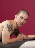 Tattooed twink Mick Gibson shows his fat cock by Hot House Backroom With Mick Gibson