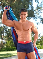 Hot muscle man shows his perfect body and shaved rock hard cock by Hot House Backroom
