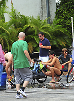 Wet naked pledges get a little close at the car wash by HazeHim