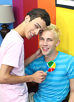 Two lovely homo and erotic twinks playing suck my lollipop! by LollipopTwinks