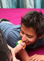 Chris pounds Daniel`s tight hole in a few positions, even almost lifting him off the bed during missionary! by LollipopTwinks