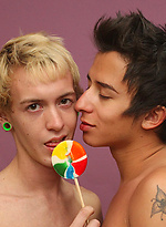 Chris pounds Daniel`s tight hole in a few positions, even almost lifting him off the bed during missionary! by LollipopTwinks