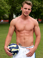 Str8 Footballer Bailey oiled and naked by English Lads