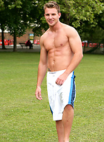 Str8 Footballer Bailey oiled and naked by English Lads