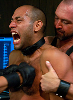 Josh West fucks two boys in bondage and cums all over them during a live shoot. by Bound Gods