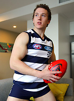 Footy Fan Brad Thomas Getting Off before the Game by Bentley Race