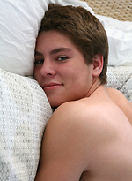 Cute twink Austin posing by Frat Men